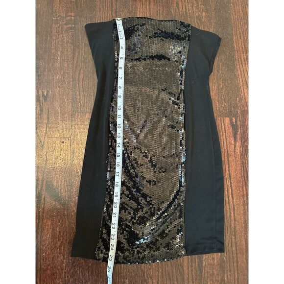 Y2K Vintage Strapless Black Sequin Tube Dress Size Medium - Picture 8 of 8